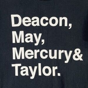 Queen Band Official Merch Graphic T Shirt Size L Deacon, May, Mercury & Taylor